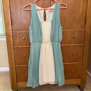 Emmelee Aqua & Cream Summer Dress Size S